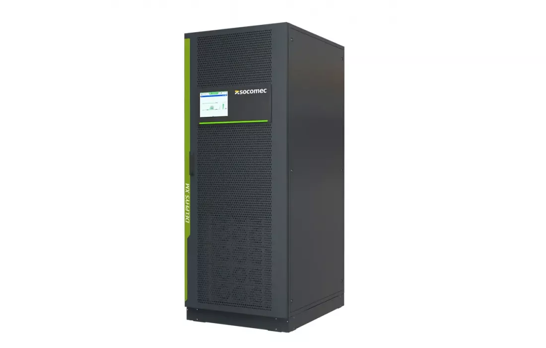 DELPHYS XM-Serie – Hochleistungs-USV mit 96,5 % Wirkungsgrad und geringem Platzbedarf. Die DELPHYS XM-Serie – trafofreie Hochleistungs-USV mit 300–800 kVA, hoher Effizienz und kompaktem Design für anspruchsvolle Anwendungen.